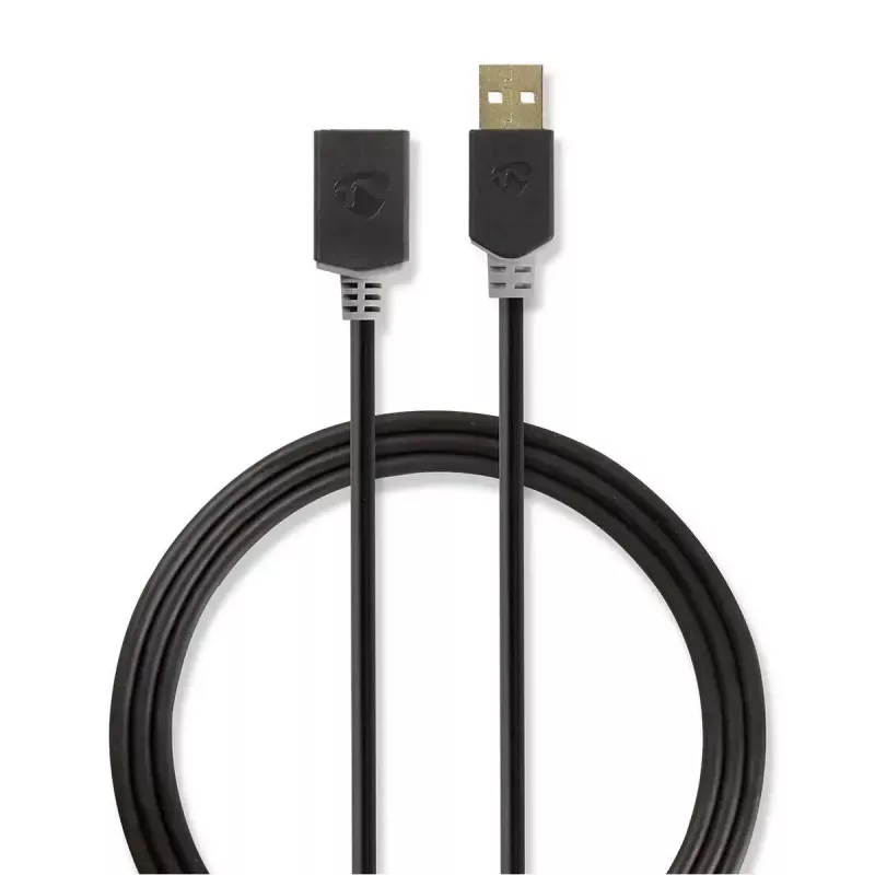 USB laidas Nedis CCBW60010AT20 2 m USB 2.0 USB A antracitinis