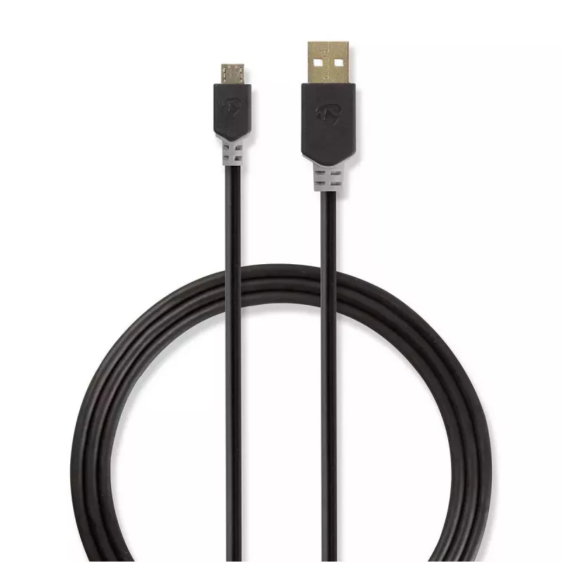 USB laidas Nedis CCBW60500AT20 2m USB 2.0 A Micro-USB B juodas