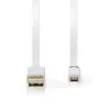 USB laidas Nedis CCBW60500WT10 1m USB 2.0 A prie Micro-USB B baltas