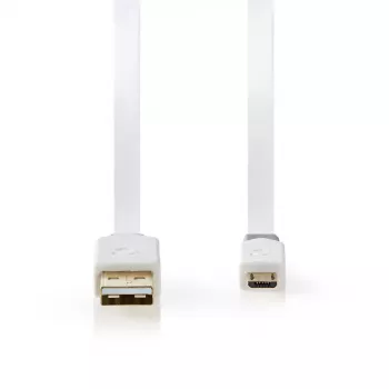 USB laidas Nedis CCBW60500WT10 1m USB 2.0 A prie Micro-USB B baltas