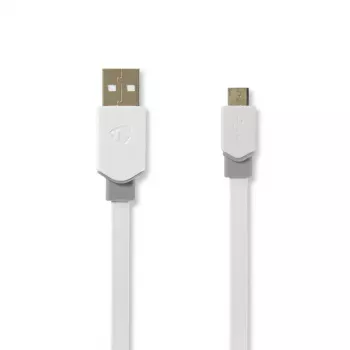 USB laidas Nedis CCBW60500WT10 1m USB 2.0 A prie Micro-USB B baltas