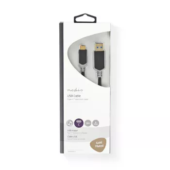 USB laidas Nedis CCBW61600AT10 1m USB 3.2 Gen 1 USB A USB C Antracito