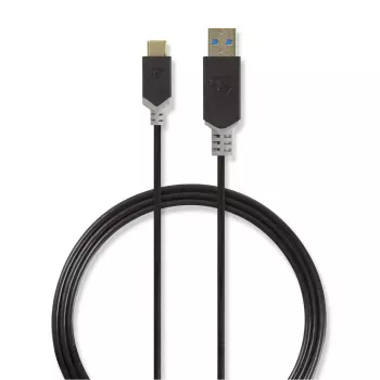 USB laidas Nedis CCBW61600AT10 1m USB 3.2 Gen 1 USB A USB C Antracito