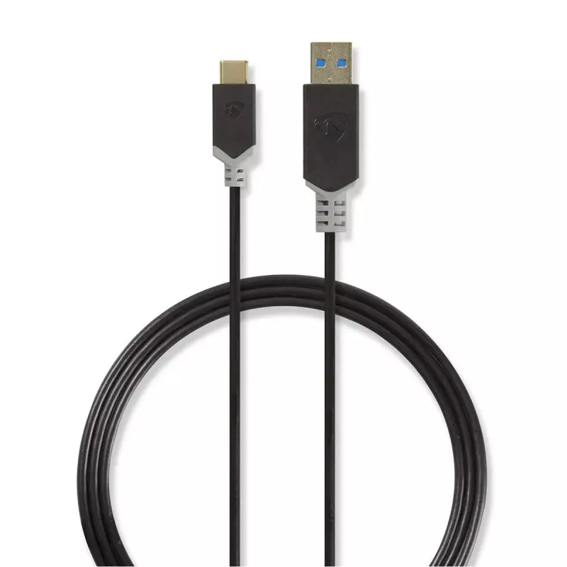 USB laidas Nedis CCBW61600AT10 1m USB 3.2 Gen 1 USB A USB C Antracito