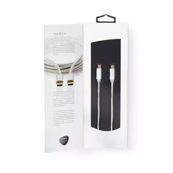 USB kabelis Nedis CCTB60700AL20 2m USB C aliuminio USB 2.0