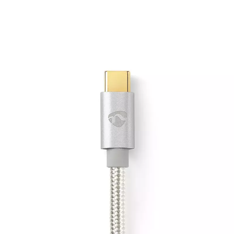 USB kabelis Nedis CCTB60700AL20 2m USB C aliuminio USB 2.0