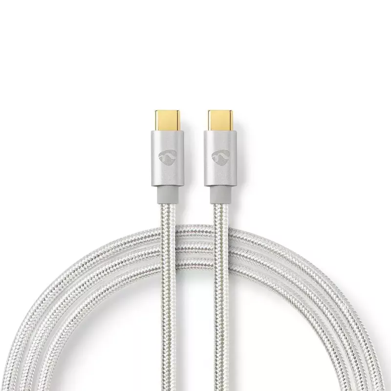 USB laidas Nedis CCTB60800AL10 USB 2.0 1 m USB C sidabrinis