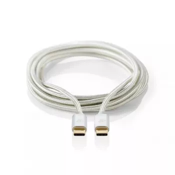 USB laidas Nedis CCTB60800AL10 USB 2.0 1 m USB C sidabrinis