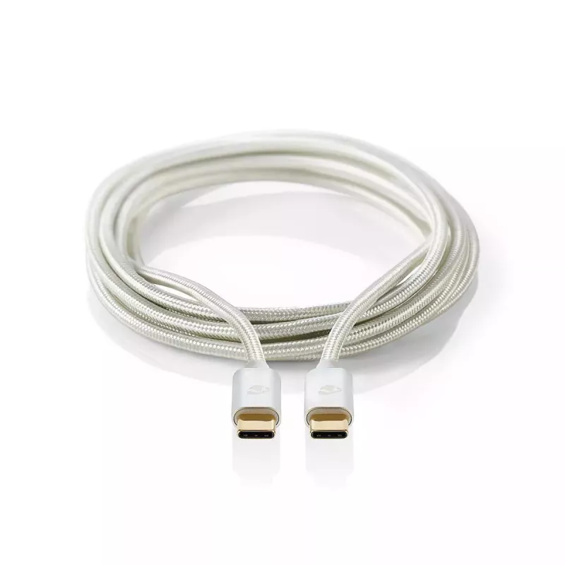 USB laidas Nedis CCTB60800AL10 USB 2.0 1 m USB C sidabrinis