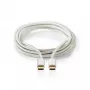 USB laidas Nedis CCTB60800AL10 USB 2.0 1 m USB C sidabrinis