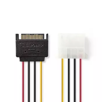 Nedis CCGP73520VA015 vidinis maitinimo laidas 0,15 m 2 x SATA 15 kontaktų Molex 4 kontaktų