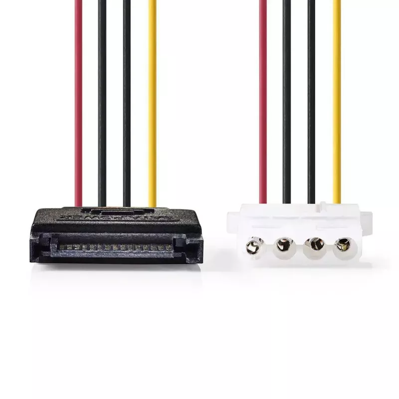 Nedis CCGP73530VA015 vidinis maitinimo laidas 0,15 m SATA 15-pin Molex 4-pin