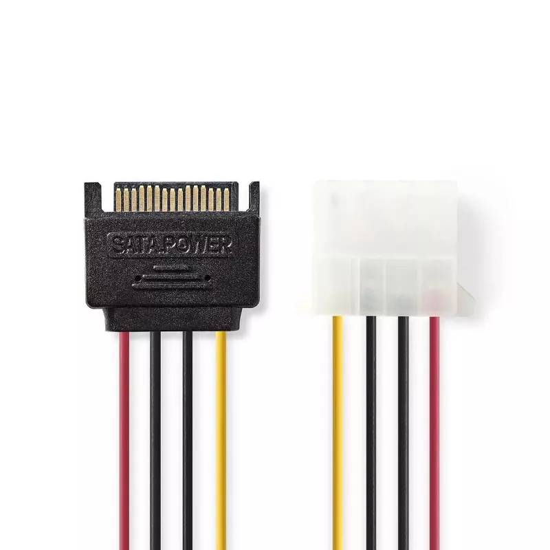Nedis CCGP73530VA015 vidinis maitinimo laidas 0,15 m SATA 15-pin Molex 4-pin