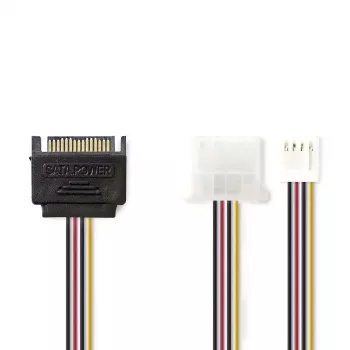 Nedis CCGP73550VA015 vidinis maitinimo laidas 0,15 m SATA 15 kontaktų kištukas
