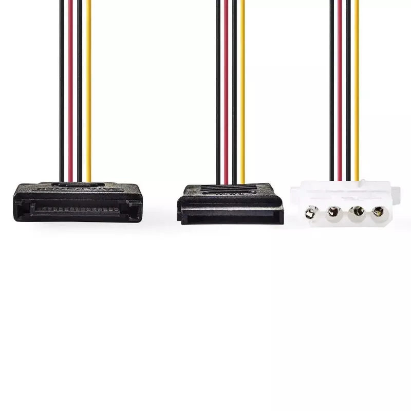 Nedis CCGP73555VA015 vidinis maitinimo laidas 0,15 m SATA 15 kontaktų Molex