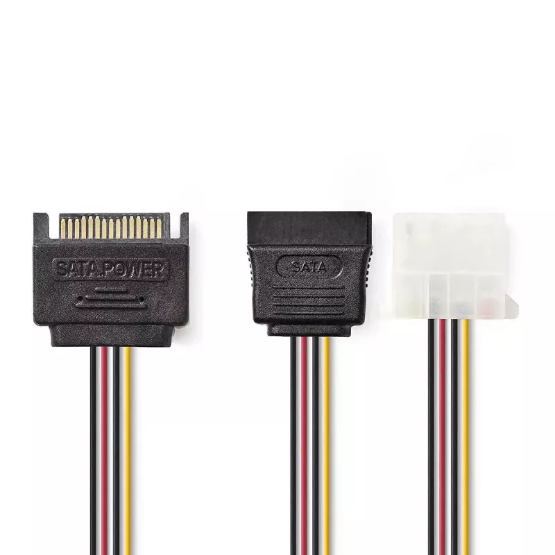 Nedis CCGP73555VA015 vidinis maitinimo laidas 0,15 m SATA 15 kontaktų Molex