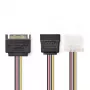 Nedis CCGP73555VA015 vidinis maitinimo laidas 0,15 m SATA 15 kontaktų Molex