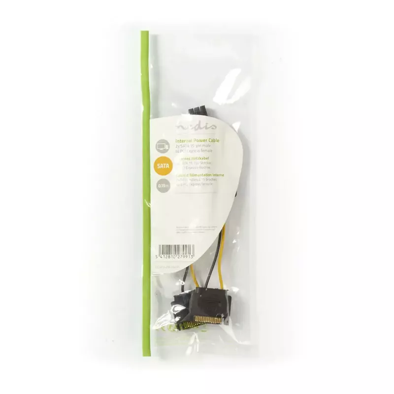 Vidinis maitinimo laidas Nedis CCGP74205VA015 0,15 m 2 x SATA 15 kontaktų PCI-E 6 kontaktų
