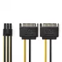 Vidinis maitinimo laidas Nedis CCGP74205VA015 0,15 m 2 x SATA 15 kontaktų PCI-E 6 kontaktų