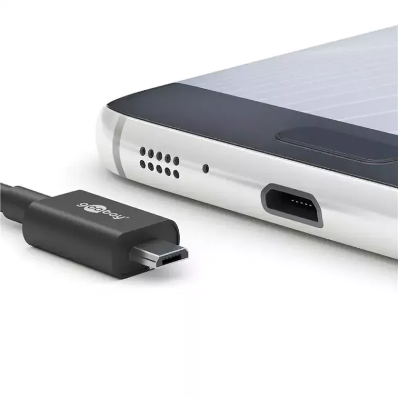 Goobay Micro-USB maitinimo adapteris 15 W vidaus įkroviklis 3 A 1,5 m juodas