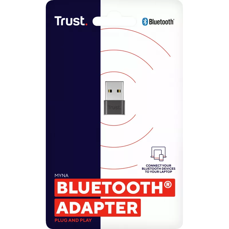 USB imtuvas Trust Myna Bluetooth 5 adapteris universali pelė juoda