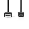 Nedis USB laidas USB 2.0 3 m USB A – Micro-USB B, juodas