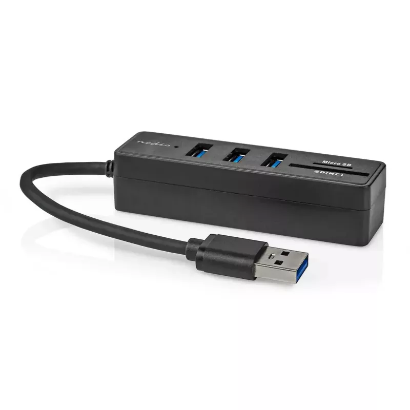 USB šakotuvas Nedis CCGB61250BK01 USB 3.2 Gen 1 Type-A 5000 Mbit/s juodas
