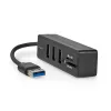 USB šakotuvas Nedis CCGB61250BK01 USB 3.2 Gen 1 Type-A 5000 Mbit/s juodas