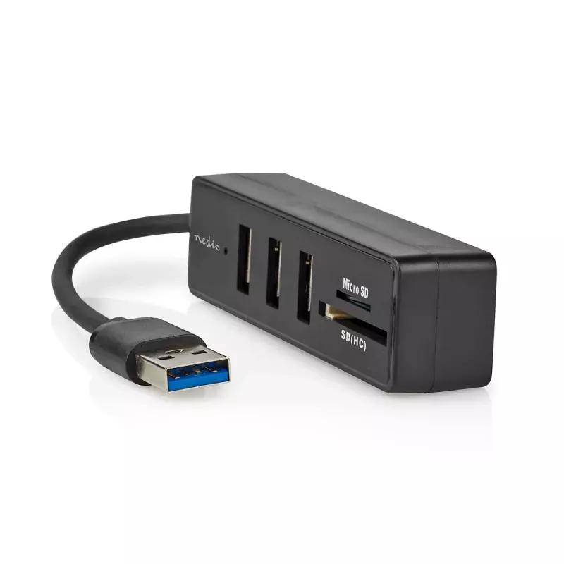 USB šakotuvas Nedis CCGB61250BK01 USB 3.2 Gen 1 Type-A 5000 Mbit/s juodas