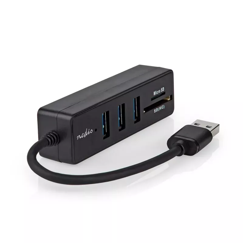 USB šakotuvas Nedis CCGB61250BK01 USB 3.2 Gen 1 Type-A 5000 Mbit/s juodas