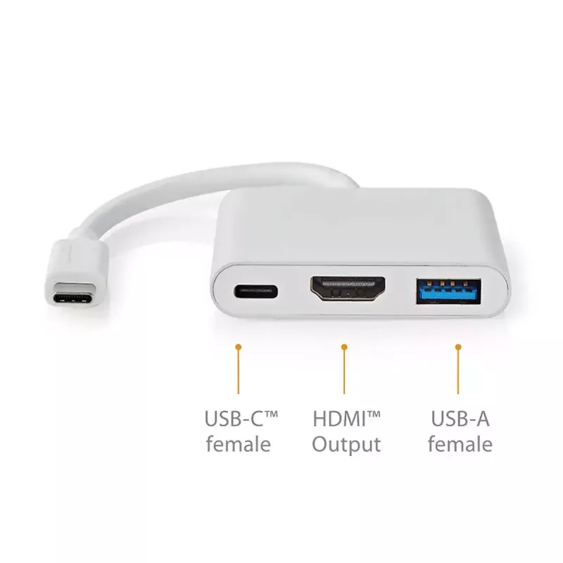Nešiojamojo kompiuterio dokas Nedis CCGB64770WT01 USB Type-C laidinis 7,5W