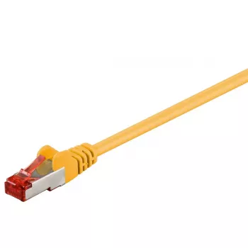 komutacinis kabelis CAT6 S/FTP (PiMF), 2 m, geltonas, RJ-45–RJ-45, aliuminio/vario kontaktai