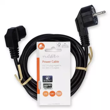 Maitinimo laidas Nedis CEGL10020BK20 juodas 2 m maitinimo kištukas F tipo IEC 320