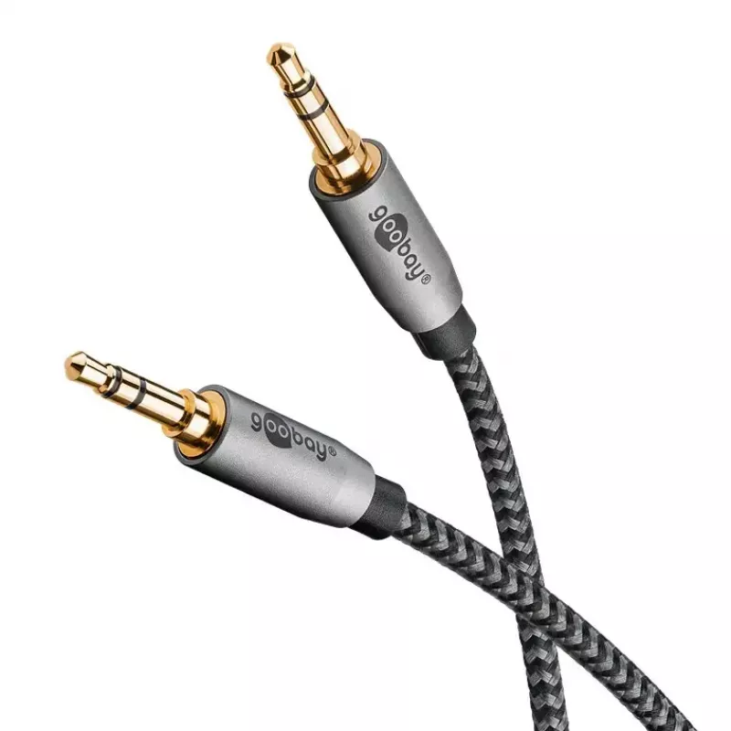 Garso kabelis WENTRONIC Goobay 65275 — 3 m, 3,5 mm TRS vyriškas–vyriškas, auksuoti kontaktai, magnetinis ekranavimas