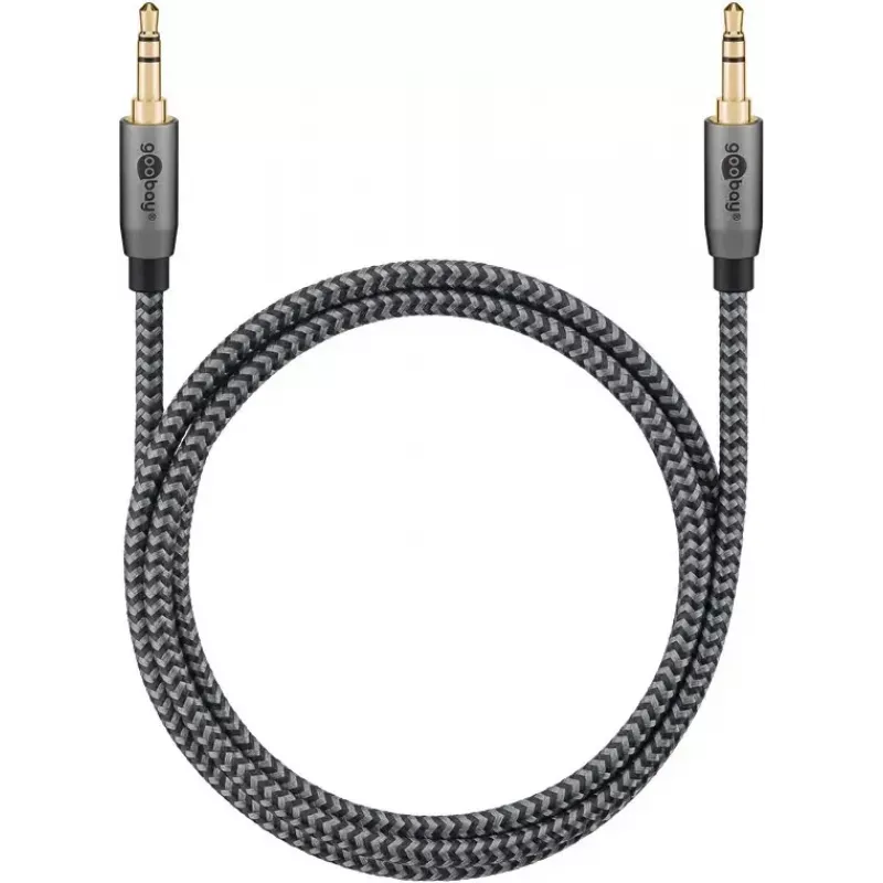 Garso kabelis WENTRONIC Goobay 65275 — 3 m, 3,5 mm TRS vyriškas–vyriškas, auksuoti kontaktai, magnetinis ekranavimas