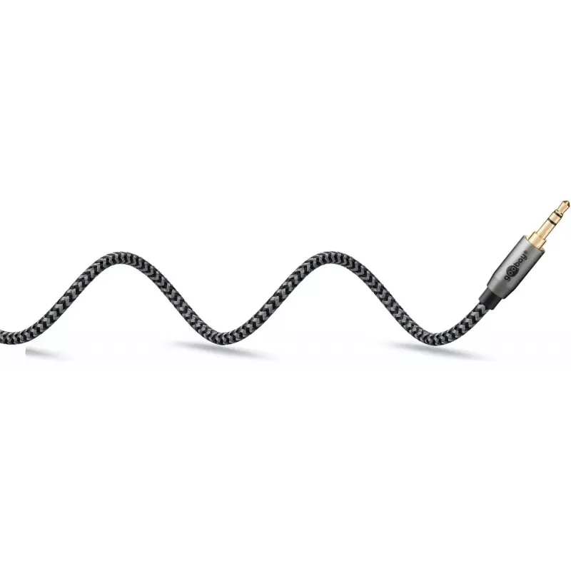 Garsinis kabelis Goobay / WENTRONIC 3.5 mm TRS–3.5 mm TRS, 5 m, varis, auksuoti kontaktai, magnetinis ekranavimas