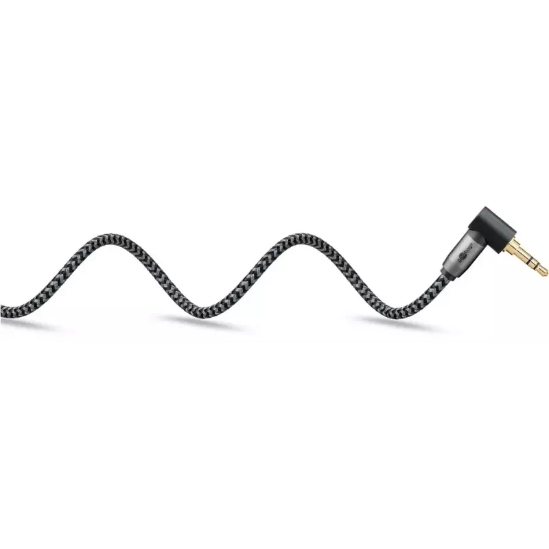 Garsinis kabelis Goobay / WENTRONIC 3.5 mm TRS–3.5 mm TRS, 5 m, varis, auksuoti kontaktai, magnetinis ekranavimas