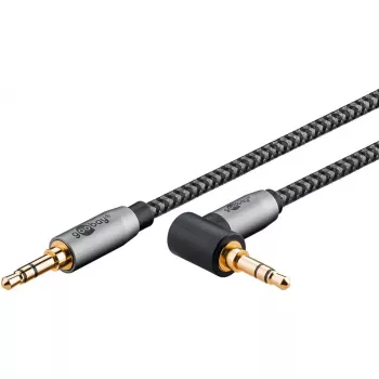 Garsinis kabelis Goobay / WENTRONIC 3.5 mm TRS–3.5 mm TRS, 5 m, varis, auksuoti kontaktai, magnetinis ekranavimas