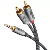 Garso kabelis WENTRONIC Goobay 65289 — 3 m, 3,5 mm kištukas į 2×RCA kištuką, varis, paauksuoti kontaktai