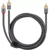 Garso kabelis WENTRONIC Goobay 65300 — 2 m, 2×RCA (kištukas) į RCA (kištukas), varis, auksuoti kontaktai, magnetiškai ekranuotas