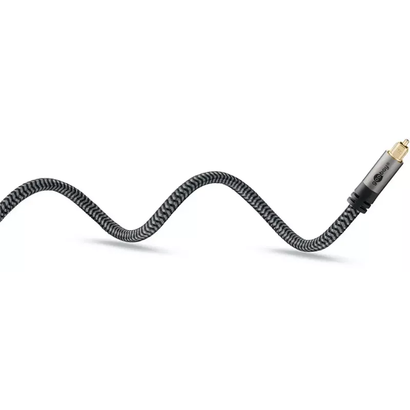 Audio laidas Goobay (WENTRONIC) 65306 — 3 m TOSLINK kištukas–kištukas, varis, paauksuoti kontaktai, juoda/sidabrinė