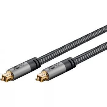 Audio laidas Goobay (WENTRONIC) 65306 — 3 m TOSLINK kištukas–kištukas, varis, paauksuoti kontaktai, juoda/sidabrinė