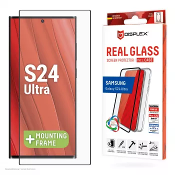 Displex ekrano apsauginis stiklas + dėklas, skirtas „Samsung Galaxy S24 Ultra“, ekologiškas montavimo rėmelis, pilnas dangtelis