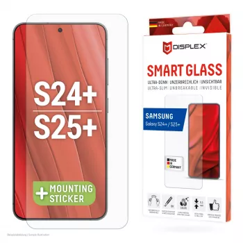 Displex Smart Glass (9H) Samsung Galaxy S24+/S25+, montavimo lipdukas, nesudužęs