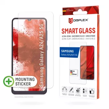 „Displex“ išmanusis stiklas (9H), skirtas „Samsung Galaxy A24/A25 5G“, tvirtinimo lipdukai, nedūžtantis