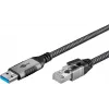 Goobay jungčių adapteris USB A RJ-45 15 m juoda sidabrinė