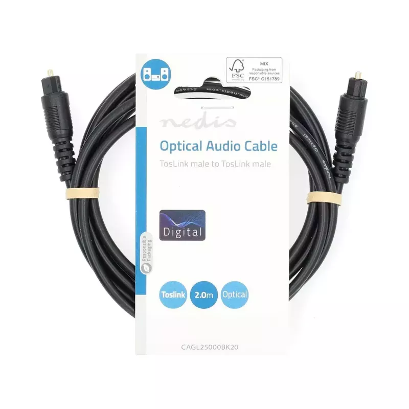 Nedis CAGL25000BK10 garso kabelis 1 m TOSLINK Juoda
