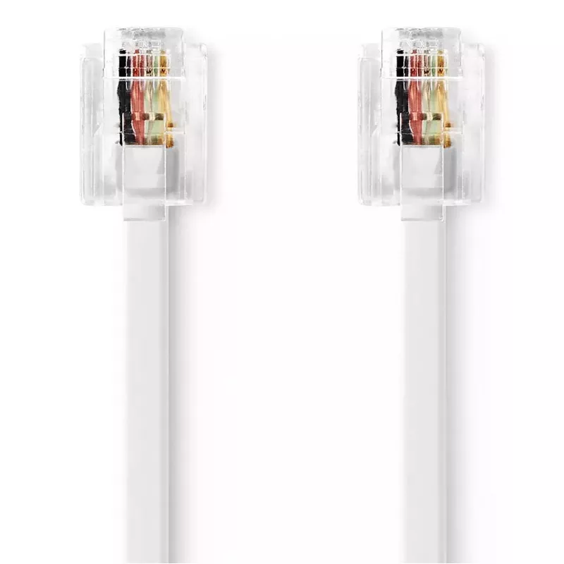 Telefoninis laidas Nedis TCGL90200WT20 RJ-11 RJ-11 2 m Baltas