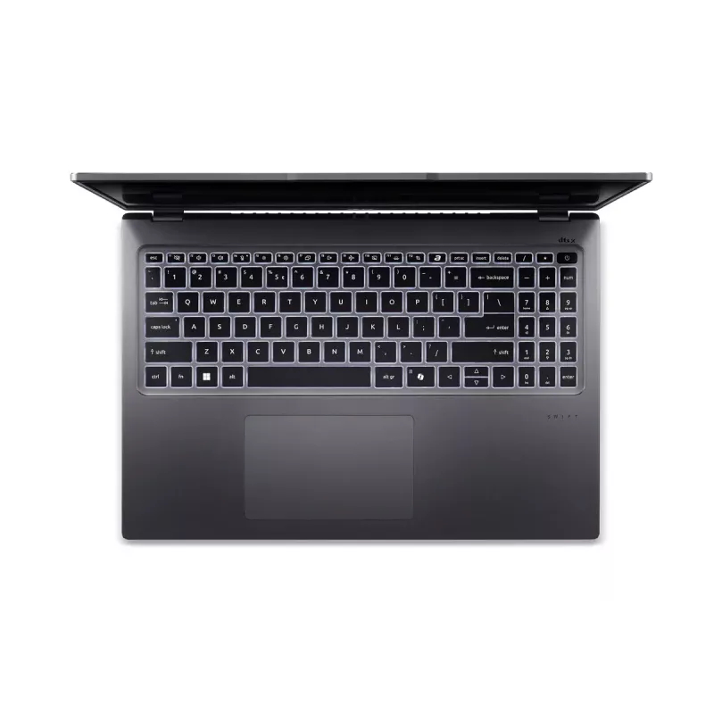 Nešiojamas kompiuteris Acer Swift Go 16 SFG16-72-76Q5 — Intel Core Ultra 7 155U, 16 colių (40,6 cm) 3.2K 16 GB LPDDR5, 512 GB SSD, Windows 11 Home, pilka