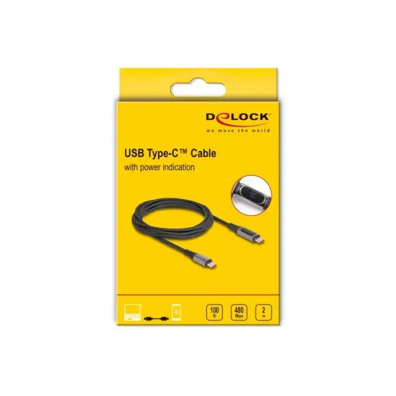 DeLOCK USB 2.0 duomenų ir greitojo įkrovimo laidas USB Type-C į USB Type-C PD 3.0 100 W 2 m